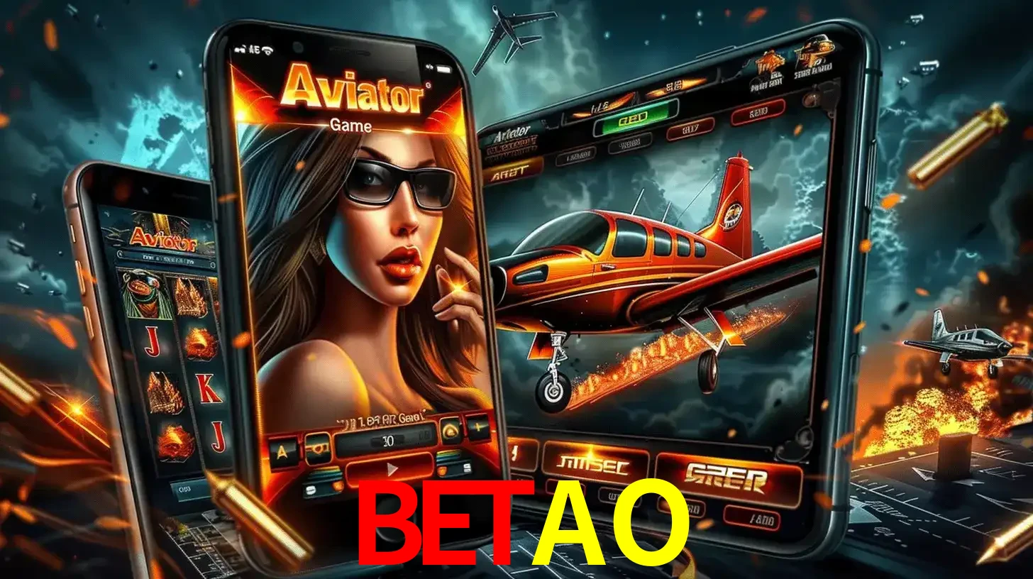 O popular jogo de apostas Aviator exibido em vários celulares e tablets, mostrando a interface emocionante e a ação de voo disponíveis para jogar agora no BETAO.