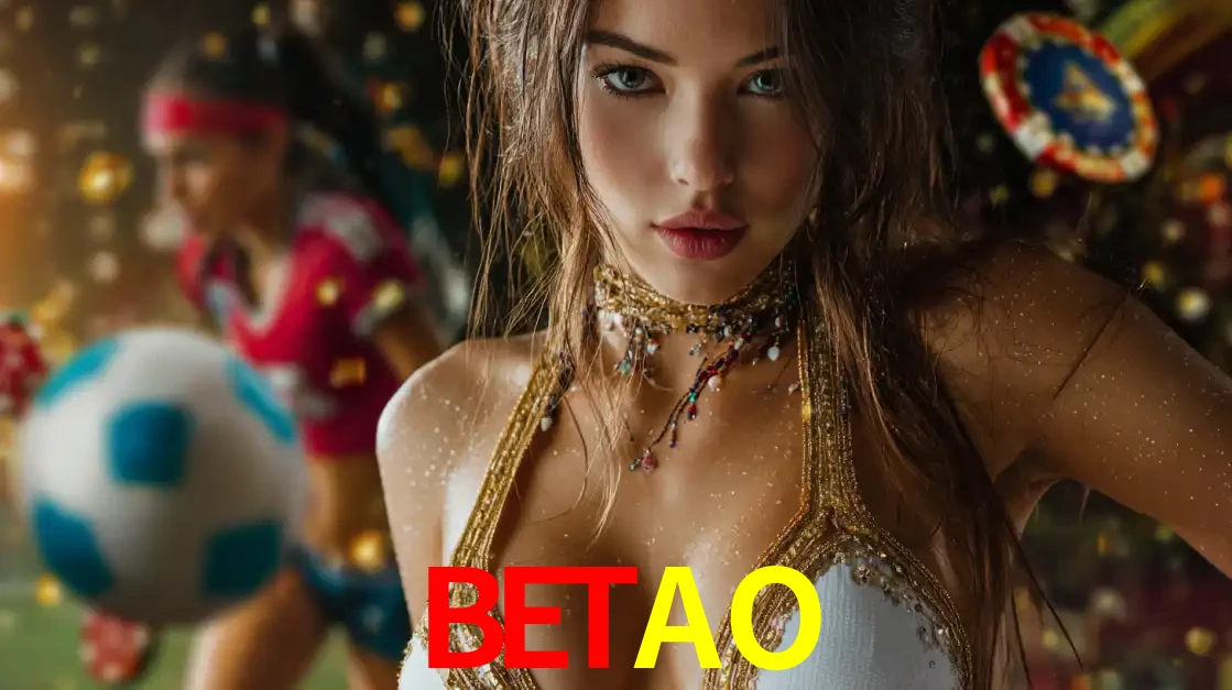 Mulher elegante representando a combinação de glamour e emoção das apostas esportivas, com uma jogadora de futebol ao fundo, destacando a ação no BETAO.